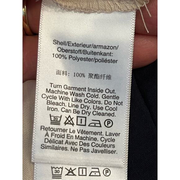 NWT DKNY Women's Size 14 Blue/White Color-block Belted Sleeveless Midi Dress - Picture 4 of 10